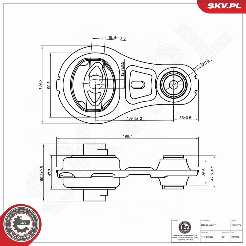 ESEN SKV 75SKV275 Mounting, engine