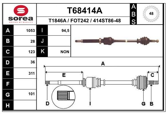 Приводний вал, Eai Group T68414A