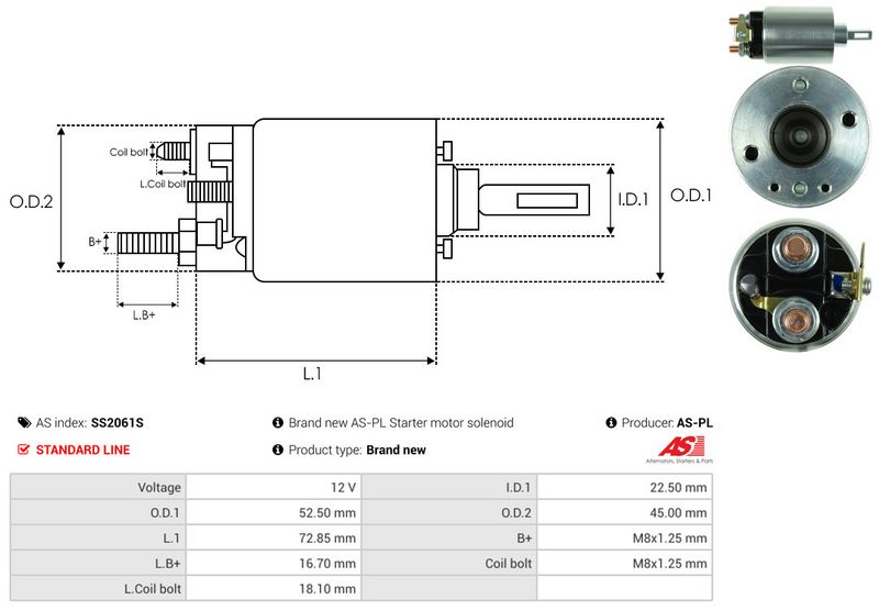Magnetlülitus, starter, AS-PL SS2061S