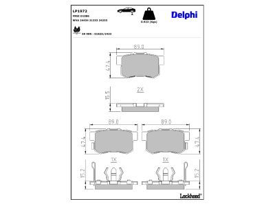 DELPHI LP1972 Brake Pad Set, disc brake