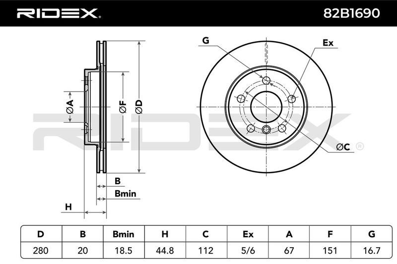 спирачен диск RIDEX