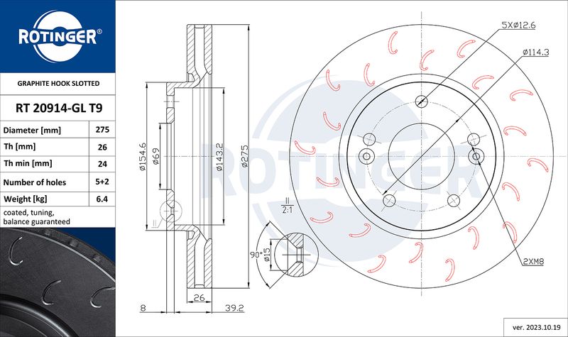 ROTINGER féktárcsa RT 20914-GL T9