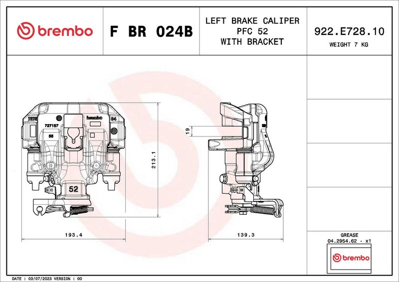 BREMBO FBR024B Brake Caliper