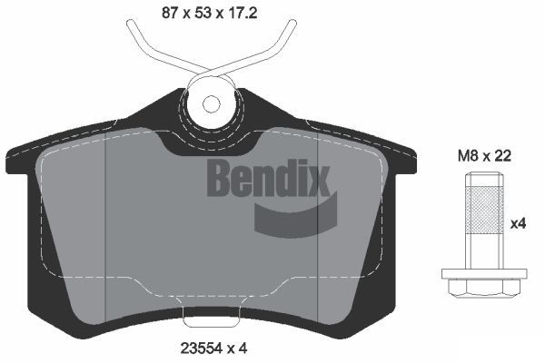 BENDIX Braking fékbetétkészlet, tárcsafék BPD1000