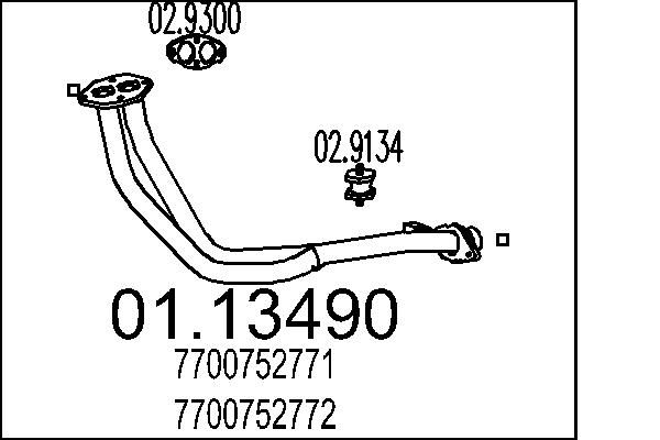 MTS kipufogócső 01.13490