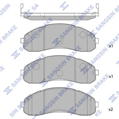 Комплект гальмівних накладок, дискове гальмо, Hi-Q SP1148