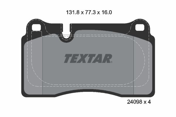 Комплект гальмівних накладок, дискове гальмо, Textar 2409803