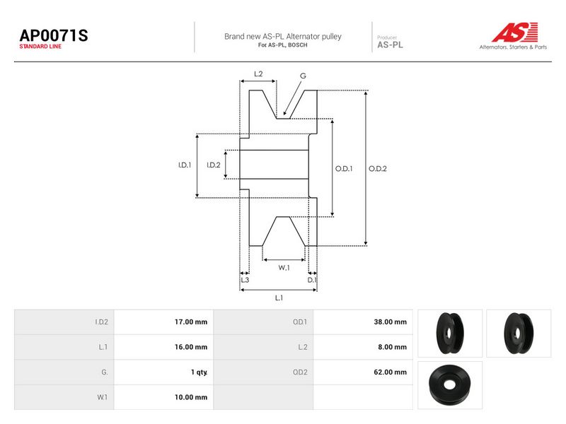 Rihmaratas, generaator, AS-PL AP0071S