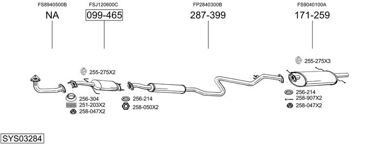 BOSAL kipufogórendszer SYS03284