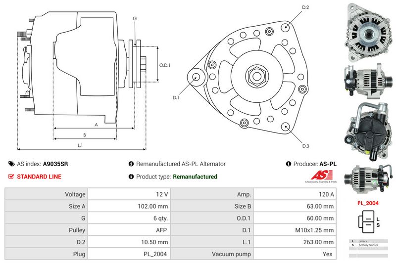 AS-PL A9035SR Alternator