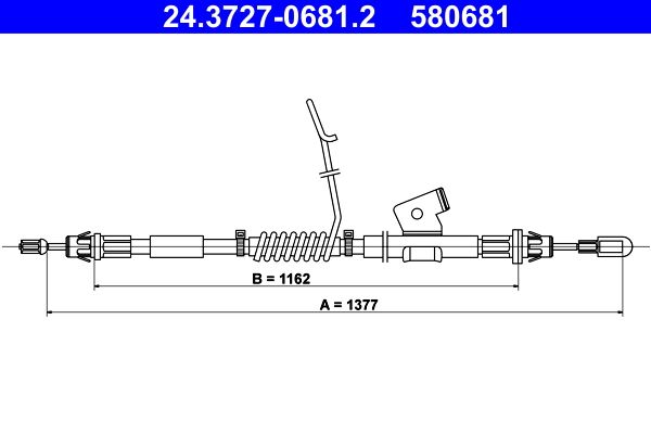 Тросовий привод, стоянкове гальмо, Ate 24.3727-0681.2