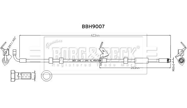 BORG & BECK fékcső BBH9007