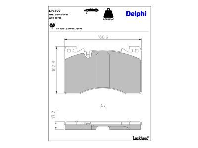 DELPHI LP3899 Brake Pad Set, disc brake