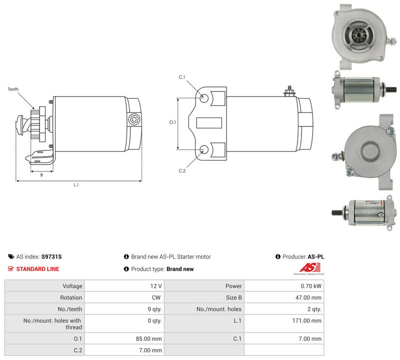 Starter, AS-PL S9731S
