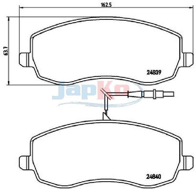 JAPKO 500621 Brake Pad Set, disc brake