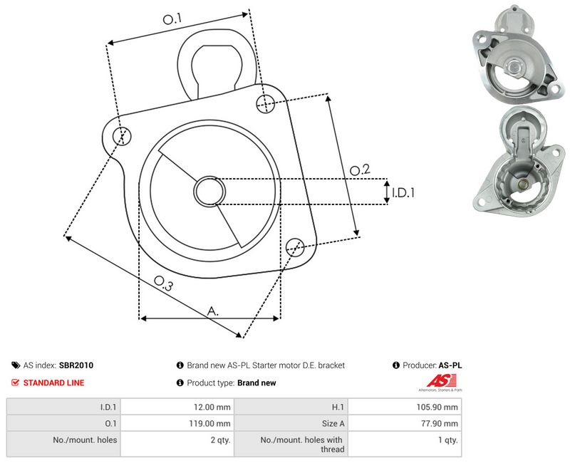 AS-PL SBR2010 Starter Lid, carburettor