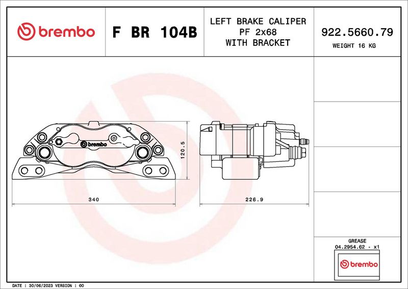 BREMBO FBR104B Brake Caliper
