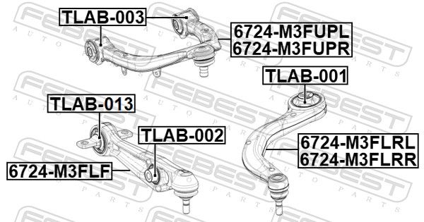 FEBEST TLAB-013 Mounting, control/trailing arm