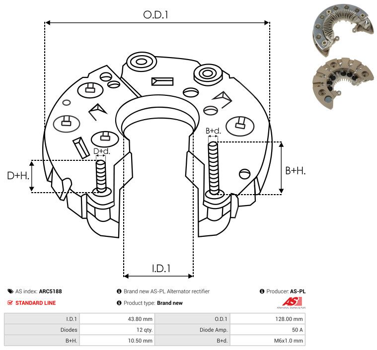 AS-PL ARC5188 Rectifier, alternator