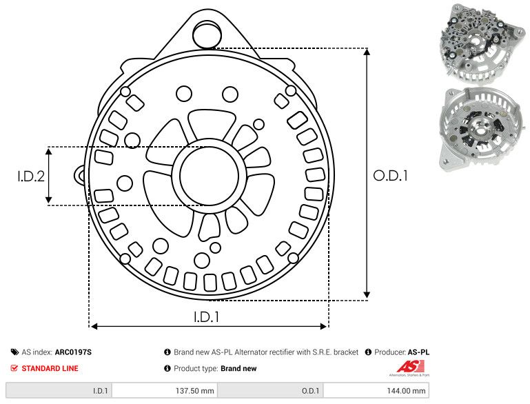 Kaitsekate, generaator, AS-PL ARC0197S
