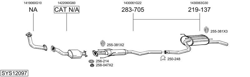 BOSAL kipufogórendszer SYS12097