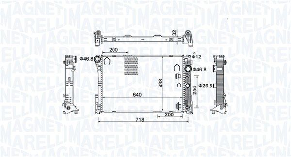 Радіатор, система охолодження двигуна, Magneti Marelli 350213159800