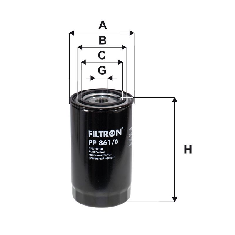 Kütusefilter, FILTRON PP 861, 6
