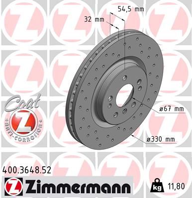 ZIMMERMANN féktárcsa 400.3648.52