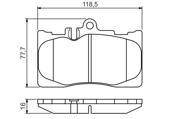 Комплект гальмівних накладок, дискове гальмо, Bosch 0986495138