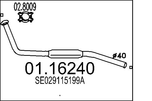 MTS kipufogócső 01.16240