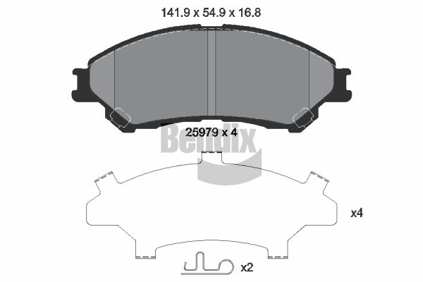 BENDIX Braking fékbetétkészlet, tárcsafék BPD1258