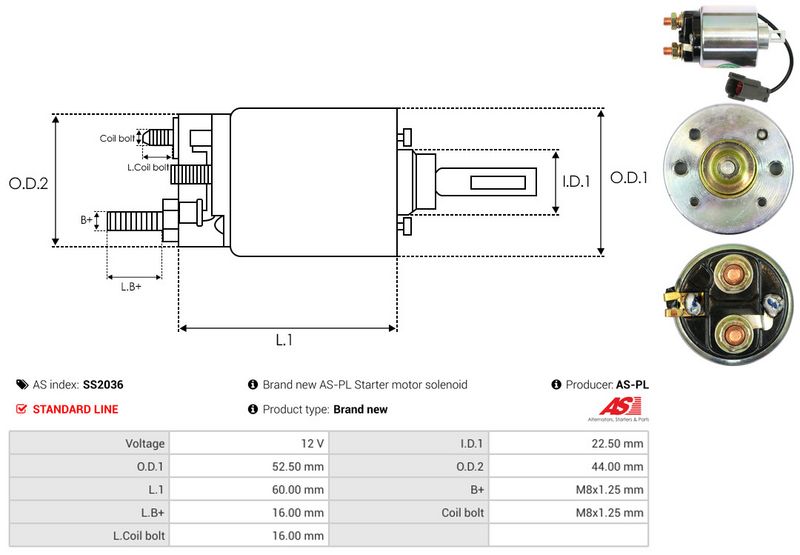 AS-PL SS2036 Solenoid Switch, starter