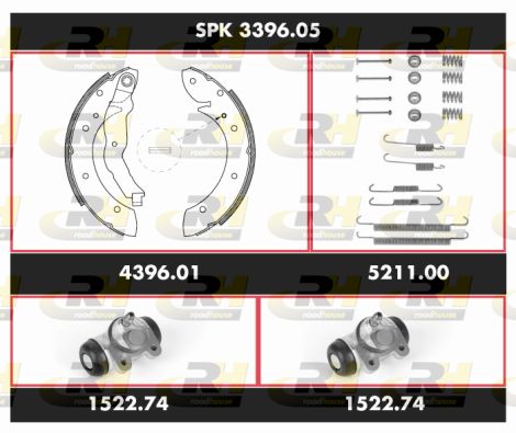 Комплект гальма, барабанне гальмо, Roadhouse SPK3396.05
