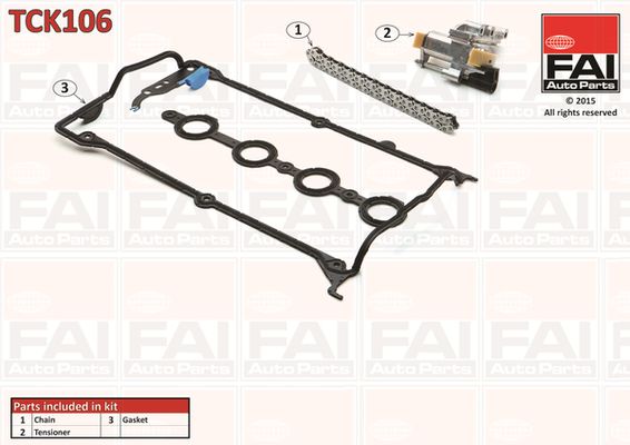 Комплект ланцюгів привода, Fai Autoparts TCK106