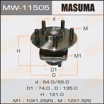 Комплект колісних підшипників, Masuma MW11505