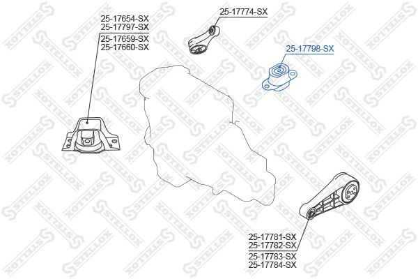 STELLOX 25-17798-SX Mounting, engine
