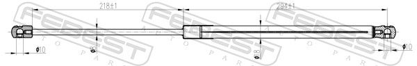 FEBEST 02117-008 Gas Spring, boot/cargo area