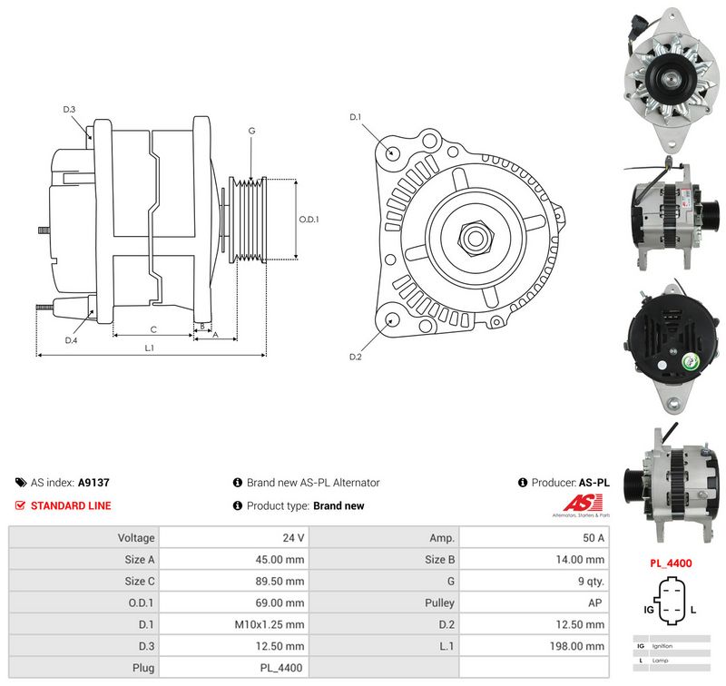 AS-PL A9137 Alternator