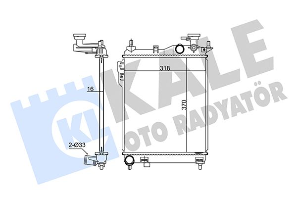 KALE HYUNDAI Радіатор охолодження Getz 1.1/1.6 02-