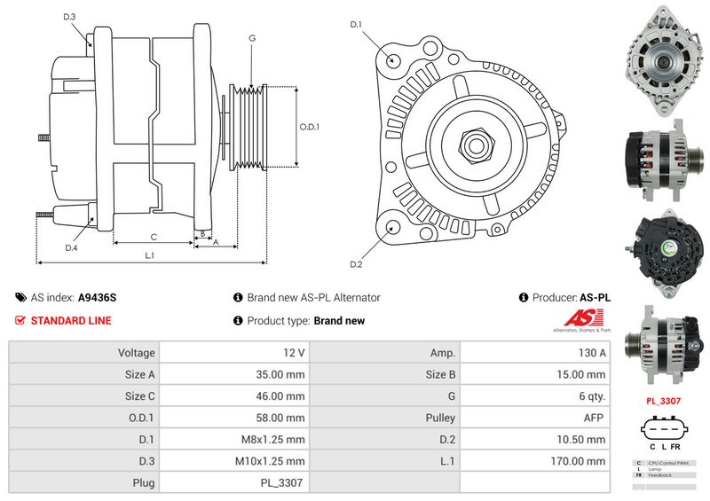 AS-PL A9436S Alternator