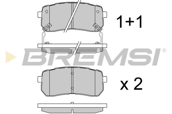 Комплект гальмівних накладок, дискове гальмо, Bremsi BP3337