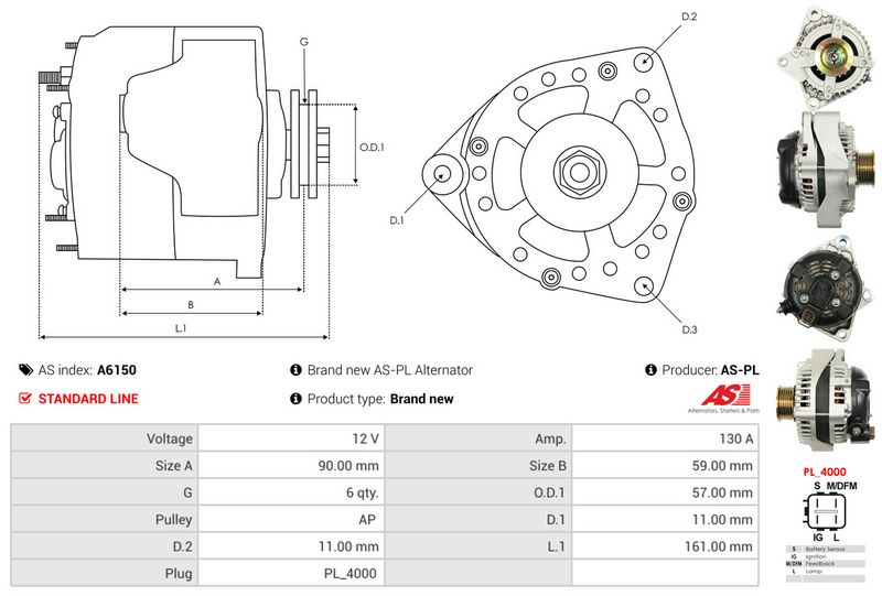 AS-PL A6150 Alternator
