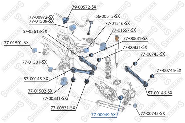 STELLOX 77-00949-SX Mounting, control/trailing arm