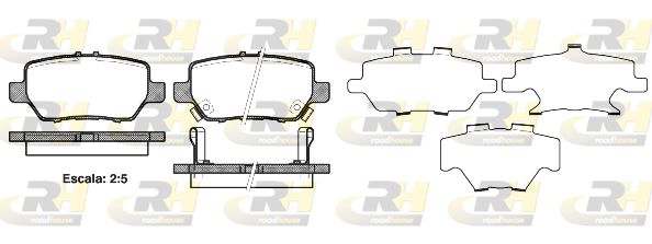Комплект гальмівних накладок, дискове гальмо, Roadhouse 21168.02