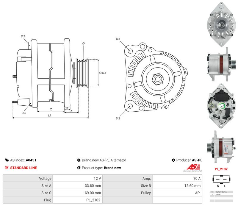 AS-PL A0451 Alternator