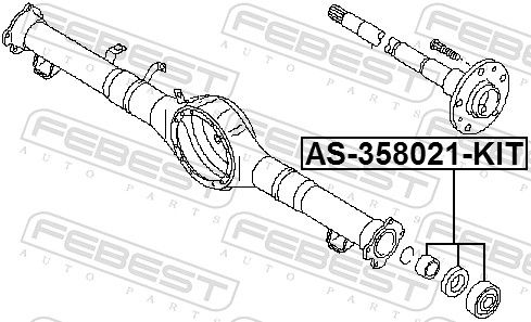 Підшипник, приводний вал, Febest AS-358021-KIT