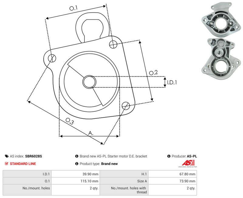 AS-PL SBR6028S Starter Lid, carburettor