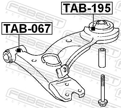 FEBEST TAB-195 Mounting, control/trailing arm