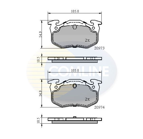 Комплект гальмівних накладок, дискове гальмо, Comline CBP0522