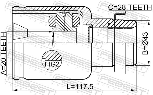 FEBEST 0511-DY3WATRH Joint Kit, drive shaft